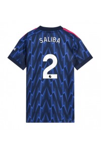 Arsenal William Saliba #2 Jalkapallovaatteet Naisten Vieraspaita 2025-26 Lyhythihainen